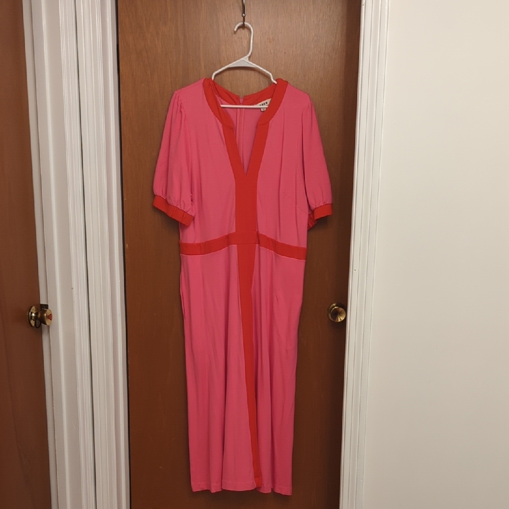 Boden Women's 20/22R - Pink and Red Midi Dress